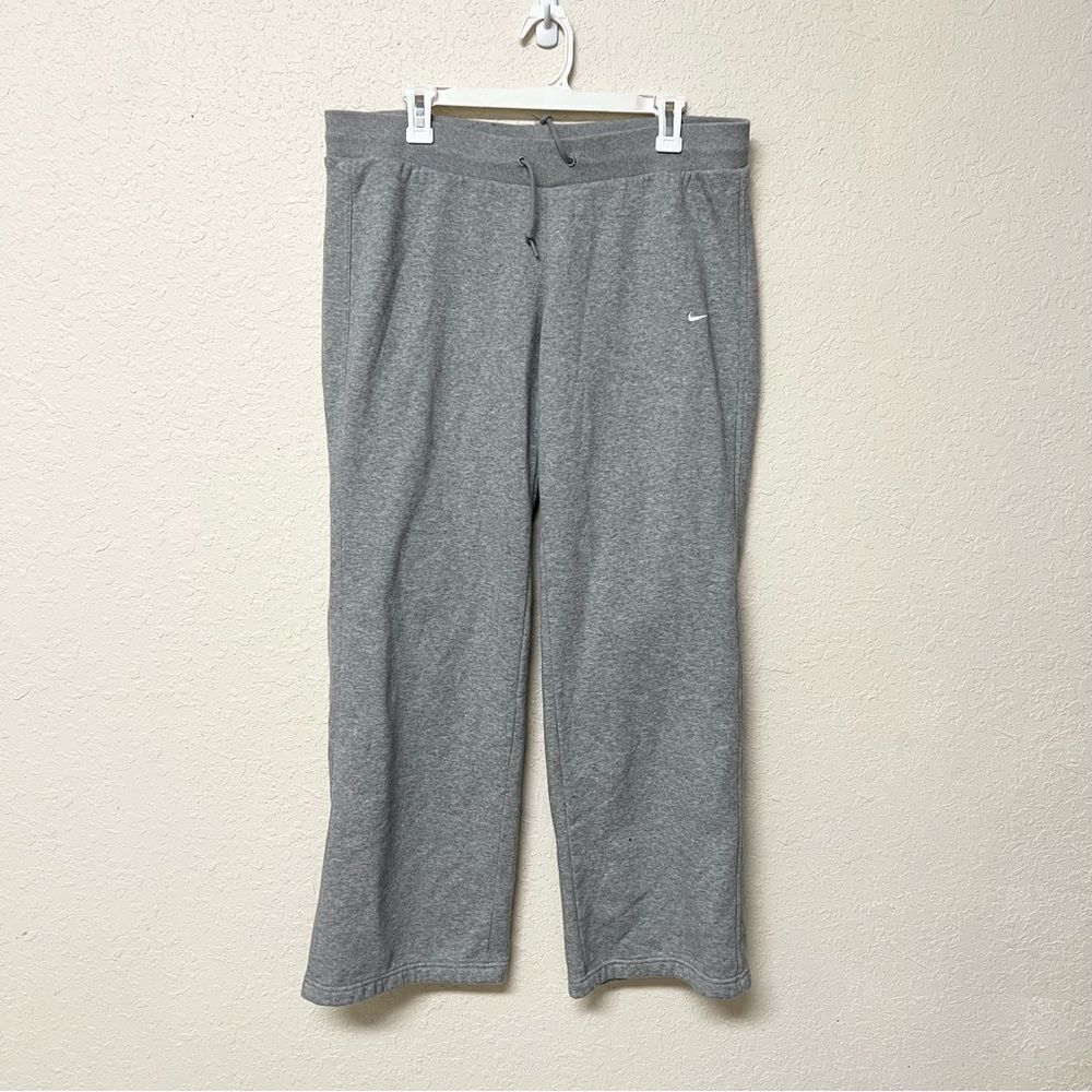 Nike Pants Womens Gray Brushed Knit Fleece Open Hem Sweatpants Size L